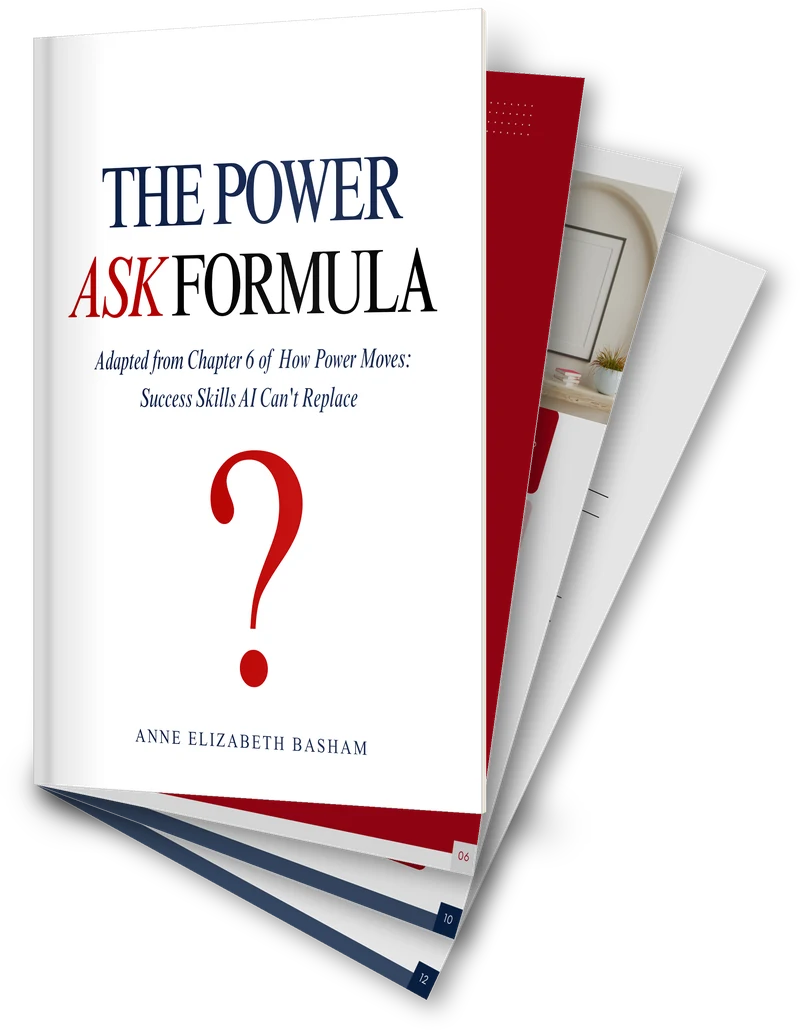 The Power Ask Formula guide and worksheet, fanned pages