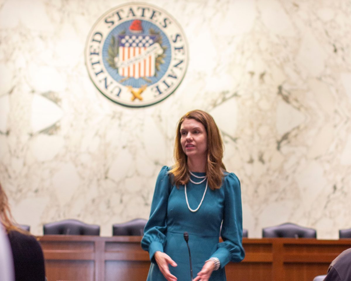 Anne Basham advocating before the Senate