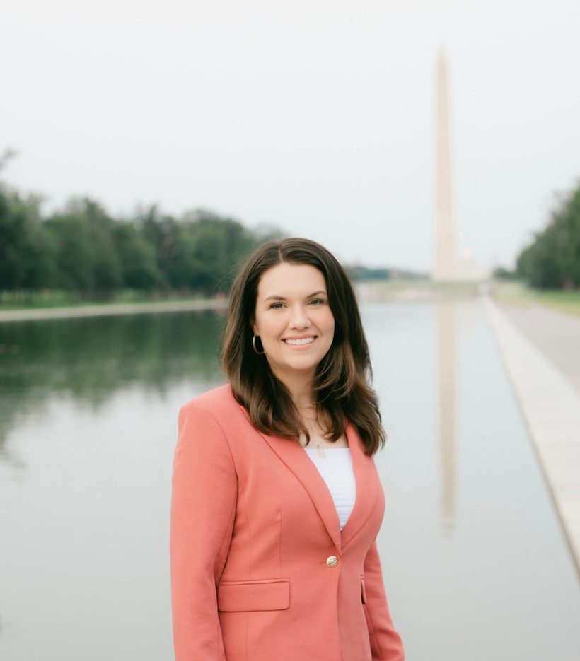 Anne Basham at the Washington Monument, Washington, D.C.
